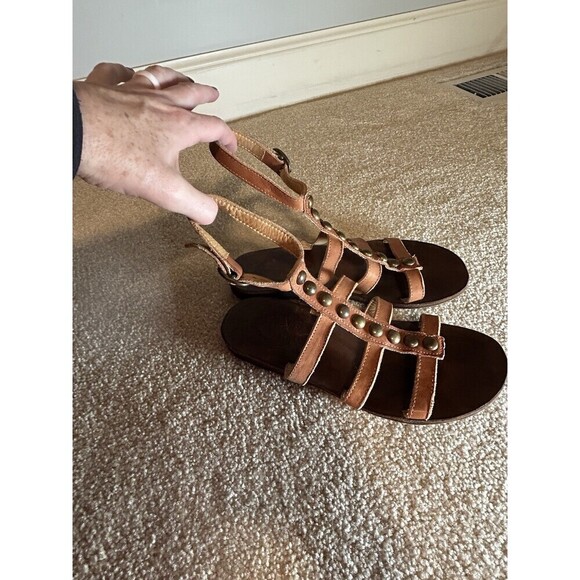 Fiorentini + Baker Brown Leather Sandals Flat Gladiator Style Italy Size 8.5 - Picture 4 of 9
